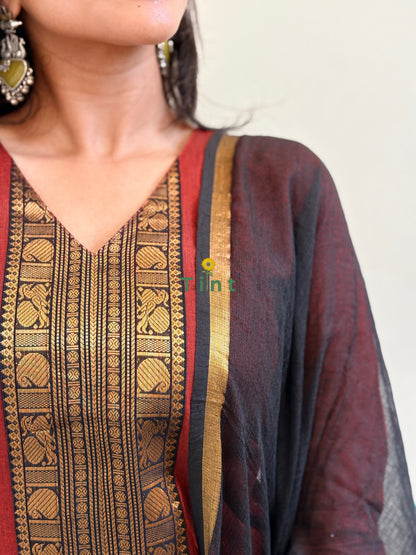 Cinnamon Latte Kanchi cotton kurta dupatta
