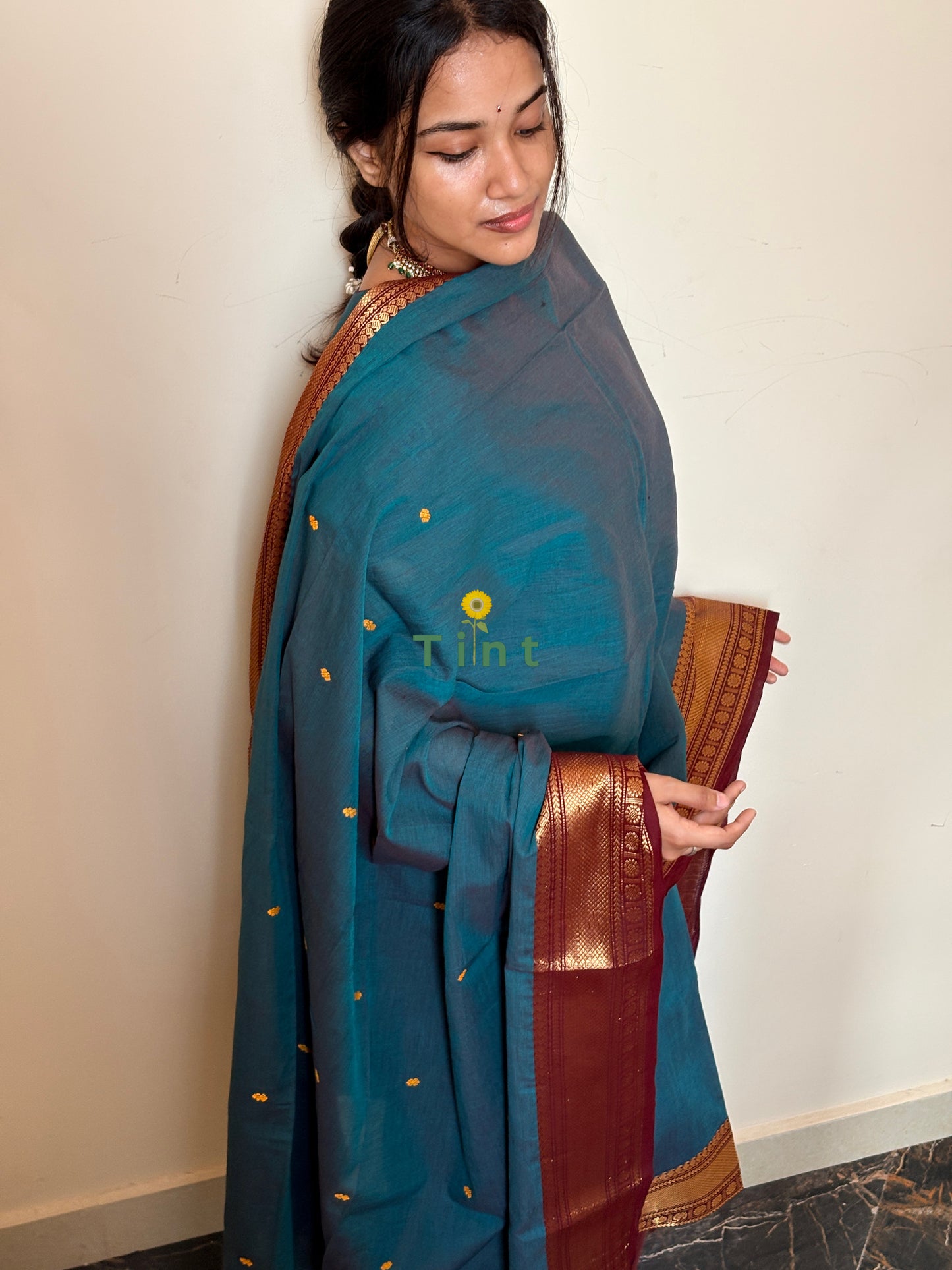 Rain Blue Kanchi Cotton kurta dupatta