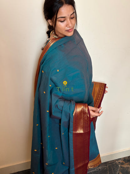 Rain Blue Kanchi Cotton kurta dupatta