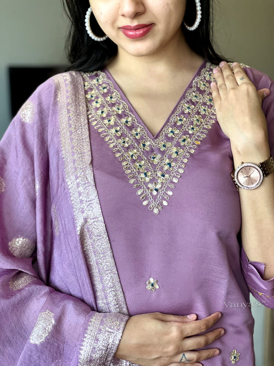 Mauve pink suit set