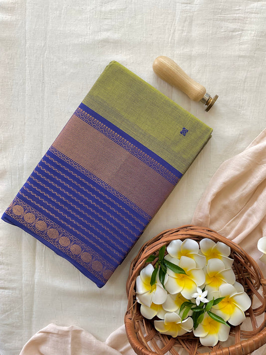 Farm green Kanchi Cotton Saree