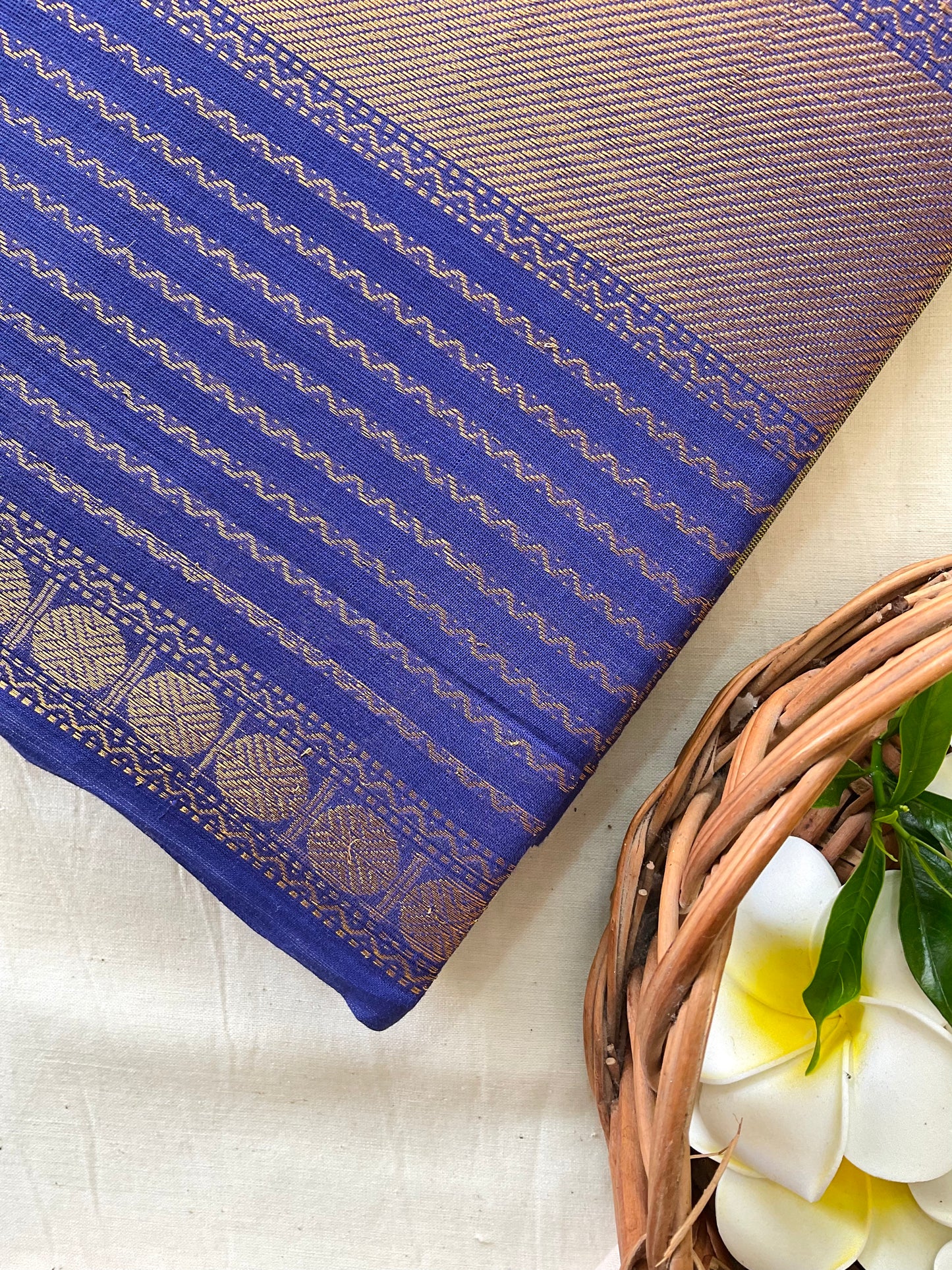 Farm green Kanchi Cotton Saree
