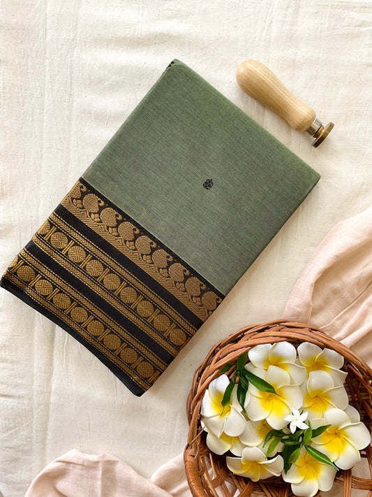 Sage Green Kanchi Cotton Saree