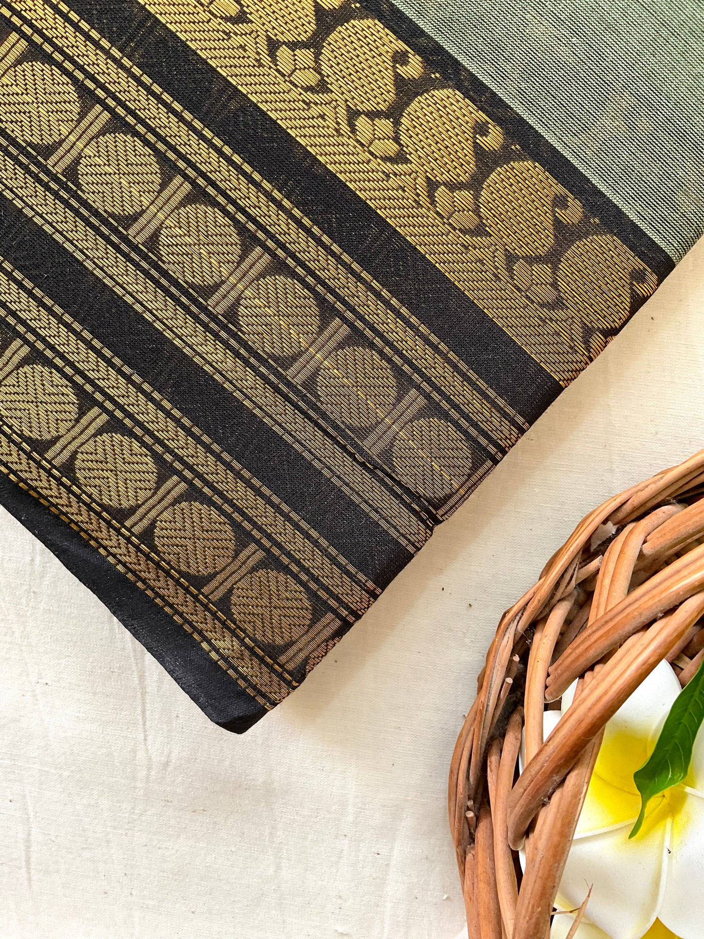 Sage Green Kanchi Cotton Saree