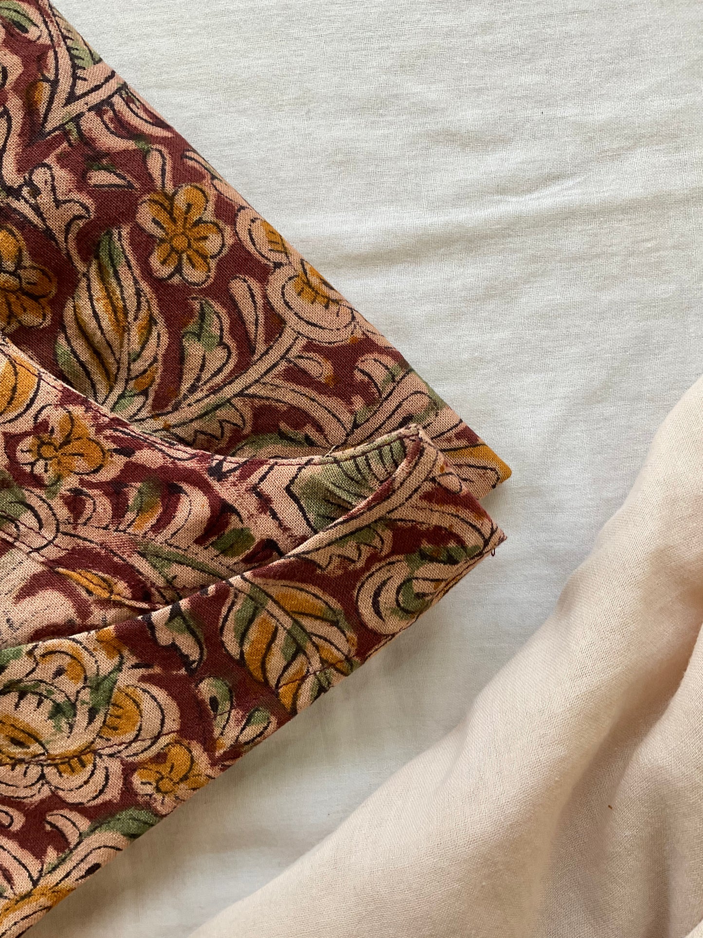 Rustwood Bloom – Handcrafted Kalamkari Kurta