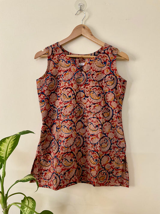 Sandalwood Petals – Handcrafted Kalamkari Kurta